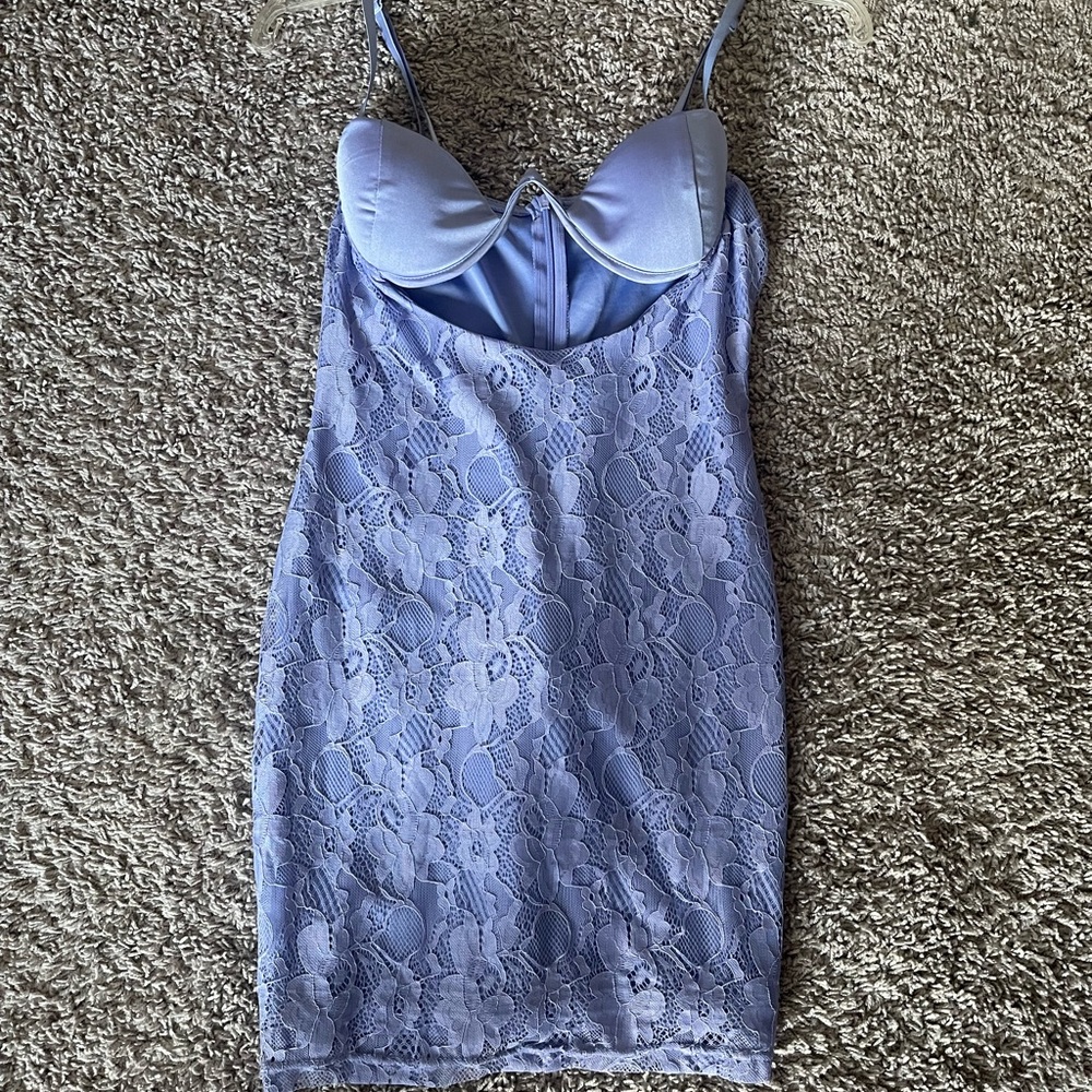 Lace floral mini dress with underwire bra attached